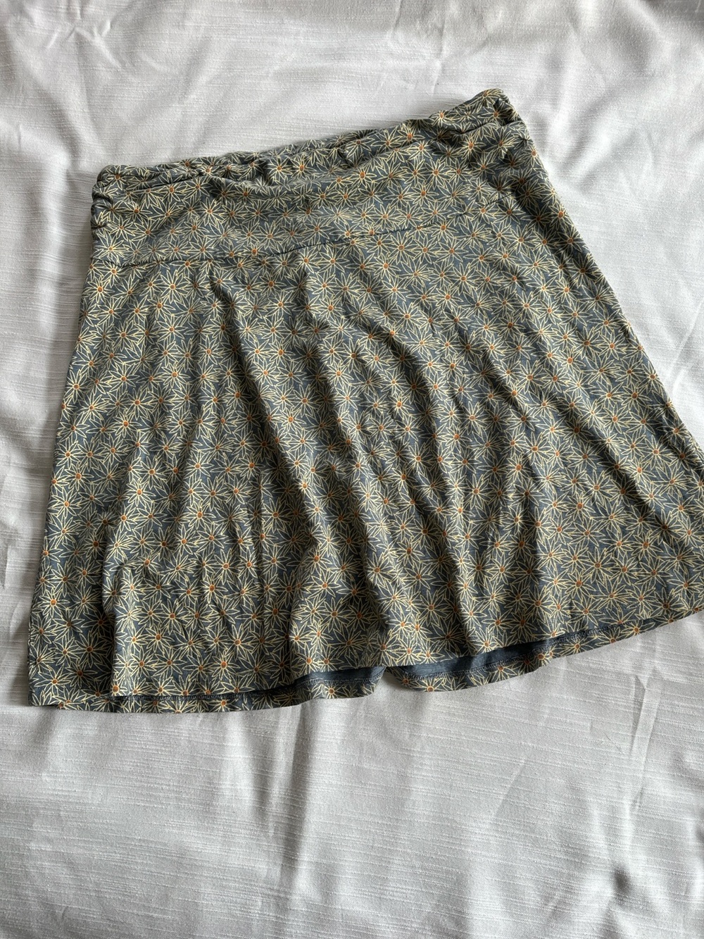 Toad&Co Chaka Skirt Green Floral Daisy Mandala Print | XL